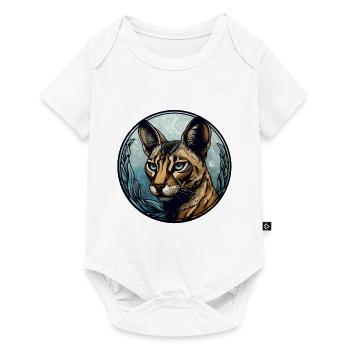 Savannah Cat Breed Watercolor Glass - Baby Premium short-sleeve bodysuit - white - Front