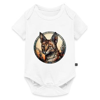 Savannah Cat Breed Watercolor Glass - Baby Premium short-sleeve bodysuit - white - Front