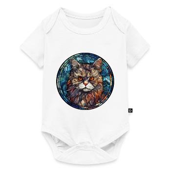 Selkirk Rex Cat Breed Watercolor Glass - Baby Premium short-sleeve bodysuit - white - Front