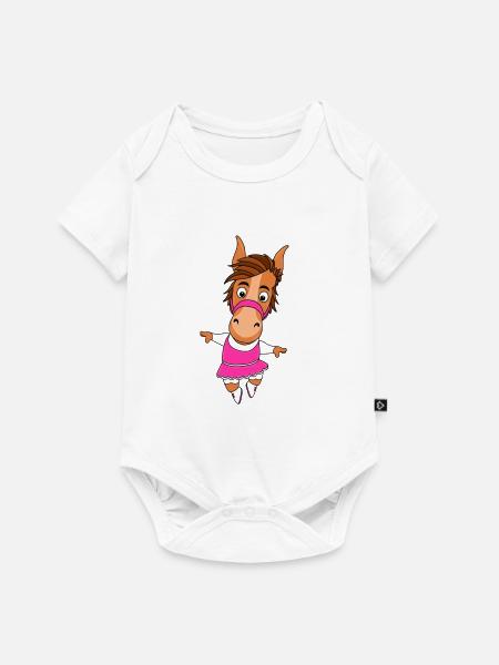 PFERD - TÄNZERIN - Baby Premium Kurzarmbody - Weiß