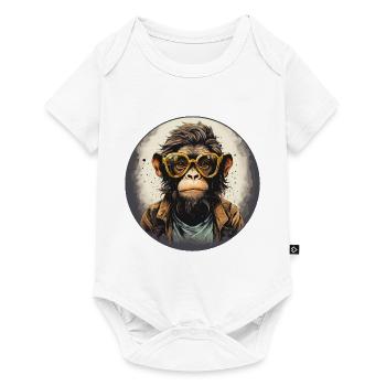 Singe sérieux #10 - Body à manches courtes Premium Bébé - blanc - Devant