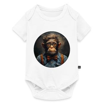 Singe sérieux #8 - Body à manches courtes Premium Bébé - blanc - Devant