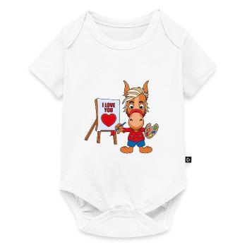 MALER - KÜNSTLER - KUNST - LIEBE - PFERD - PONY - Baby Premium Kurzarmbody - Weiß - Vorne