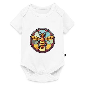 Bee Colorful Watercolor Animal Pet Illustration - Baby Premium short-sleeve bodysuit - white - Front