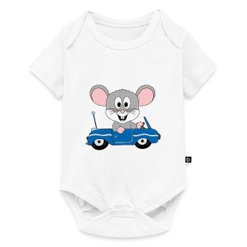 AUTO - MAUS - TIER - KINDER - BABYS - Baby Premium Kurzarmbody - Weiß - Vorne