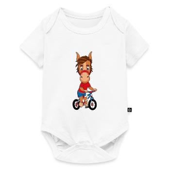 PFERD - PONY - FAHRRAD - RAD - TIER - Baby Premium Kurzarmbody - Weiß - Vorne