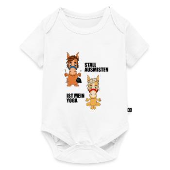 PFERDE - PFERD - STALL AUSMISTEN IST MEIN YOGA - Baby Premium Kurzarmbody - Weiß - Vorne