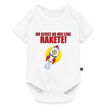 DU GEHST AB WIE EINE RAKETE! - PFERD - WELTALL - Baby Premium Kurzarmbody - Weiß - Vorne