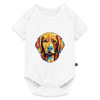 Golden Retriever Colorful Watercolor Animal Pet - Baby Premium short-sleeve bodysuit - white - Front