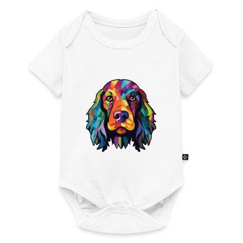 Englischer Cocker Spaniel Hund Buntes Aquarell Haustier - Baby Premium Kurzarmbody - Weiß - Vorne