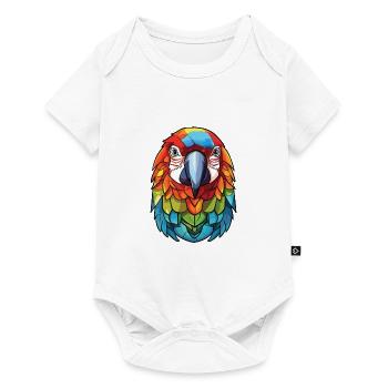 Papagei Buntes Aquarell Tier Haustier Illustration - Baby Premium Kurzarmbody - Weiß - Vorne