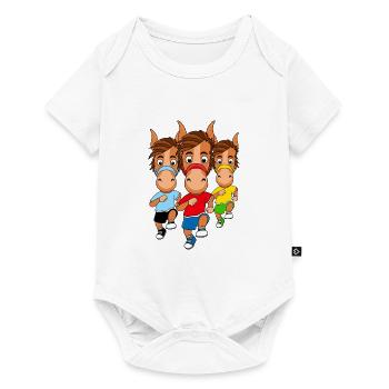 PFERDE - PFERDERENNEN - RENNPFERDE - PFERDESPORT - Baby Premium Kurzarmbody - Weiß - Vorne