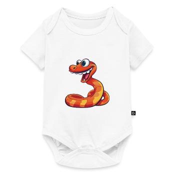 Cobra Cartoon Kawaii Aquarelle Illustration - Body à manches courtes Premium Bébé - blanc - Devant