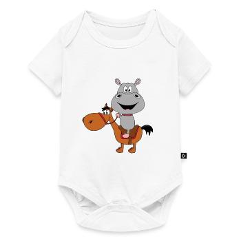NILPFERD - FLUSSPFERD - HIPPO - PFERD - PONY - Baby Premium Kurzarmbody - Weiß - Vorne