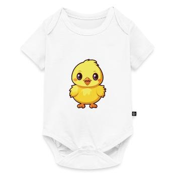 Chick Cartoon Kawaii Watercolor Illustration - Baby Premium short-sleeve bodysuit - white - Front