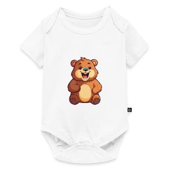 Bear Cartoon Kawaii Watercolor Illustration - Baby Premium short-sleeve bodysuit - white - Front