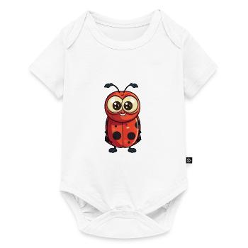 Ladybug Cartoon Kawaii Watercolor Illustration - Baby Premium short-sleeve bodysuit - white - Front