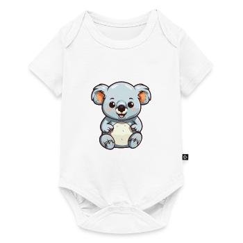 koala Cartoon Kawaii Aquarelle Illustration - Body à manches courtes Premium Bébé - blanc - Devant