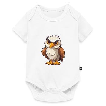 Hawk Cartoon Kawaii Aquarelle Illustration - Body à manches courtes Premium Bébé - blanc - Devant