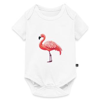 Flamingo Cartoon Kawaii Aquarelle Illustration - Body à manches courtes Premium Bébé - blanc - Devant