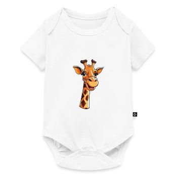 Girafe Cartoon Kawaii Aquarelle Illustration - Body à manches courtes Premium Bébé - blanc - Devant