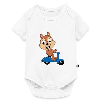 ROLLER - SCOOTER - EICHHÖRNCHEN - TIER - TIERISCH - Baby Premium Kurzarmbody - Weiß - Vorne