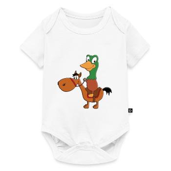 REITEN - PFERD - PONY - ENTE - ERPEL - REITER - Baby Premium Kurzarmbody - Weiß - Vorne