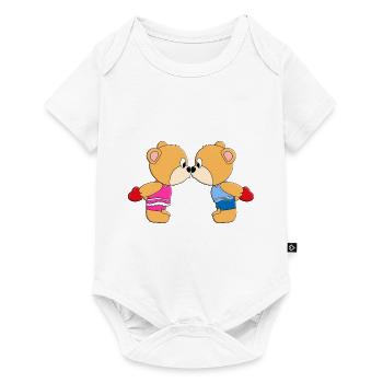 TEDDYBÄREN - HERZEN - LIEBE - VERLIEBT - TEDDYS - Baby Premium Kurzarmbody - Weiß - Vorne