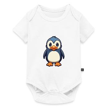 Penguin Cartoon Kawaii Aquarelle Illustration - Body à manches courtes Premium Bébé - blanc - Devant
