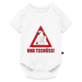 ACHTUNG KAKADU - WC - TOILETTE - UND TSCHÜSS! - Baby Premium Kurzarmbody - Weiß - Vorne