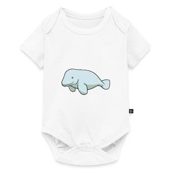 Dugong Cartoon Kawaii Aquarelle Illustration - Body à manches courtes Premium Bébé - blanc - Devant