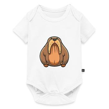 Morse Cartoon Kawaii Aquarelle Illustration - Body à manches courtes Premium Bébé - blanc - Devant