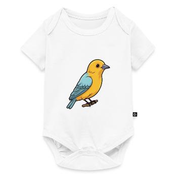 Bowerbird Cartoon Kawaii Aquarelle Illustration - Body à manches courtes Premium Bébé - blanc - Devant