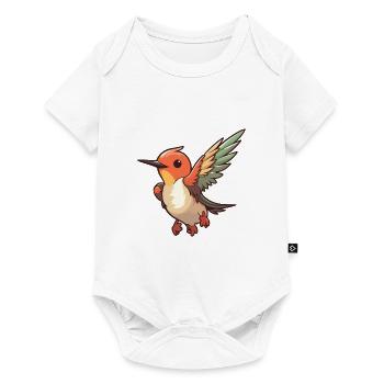 Hummingbird Cartoon Kawaii Aquarelle Illustration - Body à manches courtes Premium Bébé - blanc - Devant