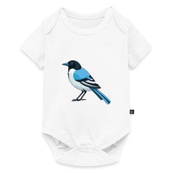 Magpie Cartoon Kawaii Aquarelle Illustration - Body à manches courtes Premium Bébé - blanc - Devant
