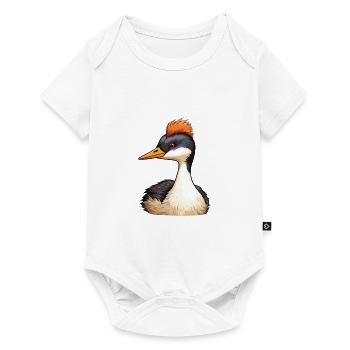 Grebe Cartoon Kawaii Aquarelle Illustration - Body à manches courtes Premium Bébé - blanc - Devant