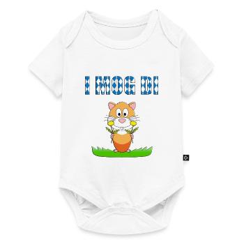 HAMSTER - BLUMEN - WIESE - I MOG DI - LIEBE - TIER - Baby Premium Kurzarmbody - Weiß - Vorne