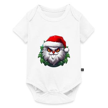 Xmas Raubvogel mit Weihnachtsmütze - Baby Premium Kurzarmbody - Weiß - Vorne