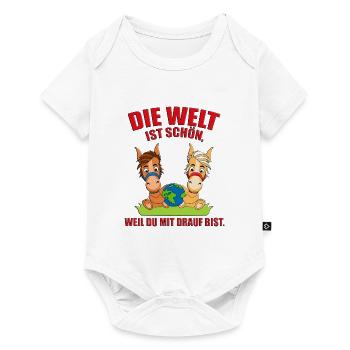 PFERDE - PONYS - ERDE - WELT - LIEBE - LOVE - Baby Premium Kurzarmbody - Weiß - Vorne