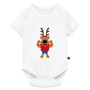REH - MUSKELN - FIT - FITNESS - SPORT - TIER - Baby Premium Kurzarmbody - Weiß - Vorne