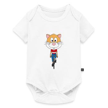 HAMSTERRAD - HAMSTER - RENNRAD - FAHRRAD - SPORT - Baby Premium Kurzarmbody - Weiß - Vorne
