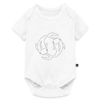 Pisces Fish Silhouette Drawing - Baby Premium short-sleeve bodysuit - white - Front