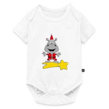 STERNSCHNUPPE - NILPFERD - WEIHNACHTEN - Baby Premium Kurzarmbody - Weiß - Vorne
