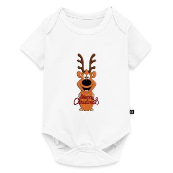 WEIHNACHTEN - REH - RENTIER - MERRY CHRISTMAS - Baby Premium Kurzarmbody - Weiß - Vorne
