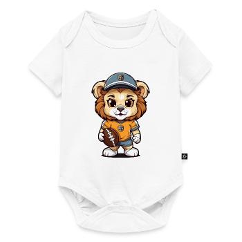 Mascotte d’animal de football américain Lion mignon - Body à manches courtes Premium Bébé - blanc - Devant