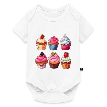Cupcakes, Cupcakes, Bonbons, Produits de boulangerie - Body à manches courtes Premium Bébé - blanc - Devant