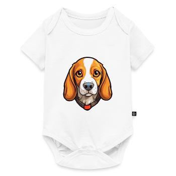 Beagle Dog Breed Cartoon Kawaii Illustration - Baby Premium short-sleeve bodysuit - white - Front