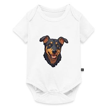 Beauceron chien race Cartoon Kawaii Illustration - Body à manches courtes Premium Bébé - blanc - Devant