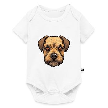 Border Terrier Race de chien Cartoon Kawaii Illustrati - Body à manches courtes Premium Bébé - blanc - Devant