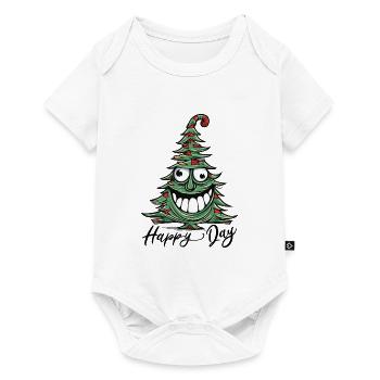 Funny Crazy Christmas Tree Christmas - Baby Premium short-sleeve bodysuit - white - Front